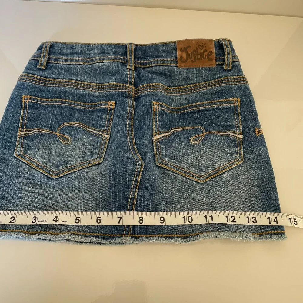 Justice Denim Jean Skort Girls Size 8R I Love Justice Jeans